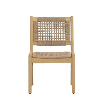 Christopher Knight Home Oksana Farmhouse 7 Piece Patio Acacia Dining Set with Rectangular Slatted Table and Wicker Design
