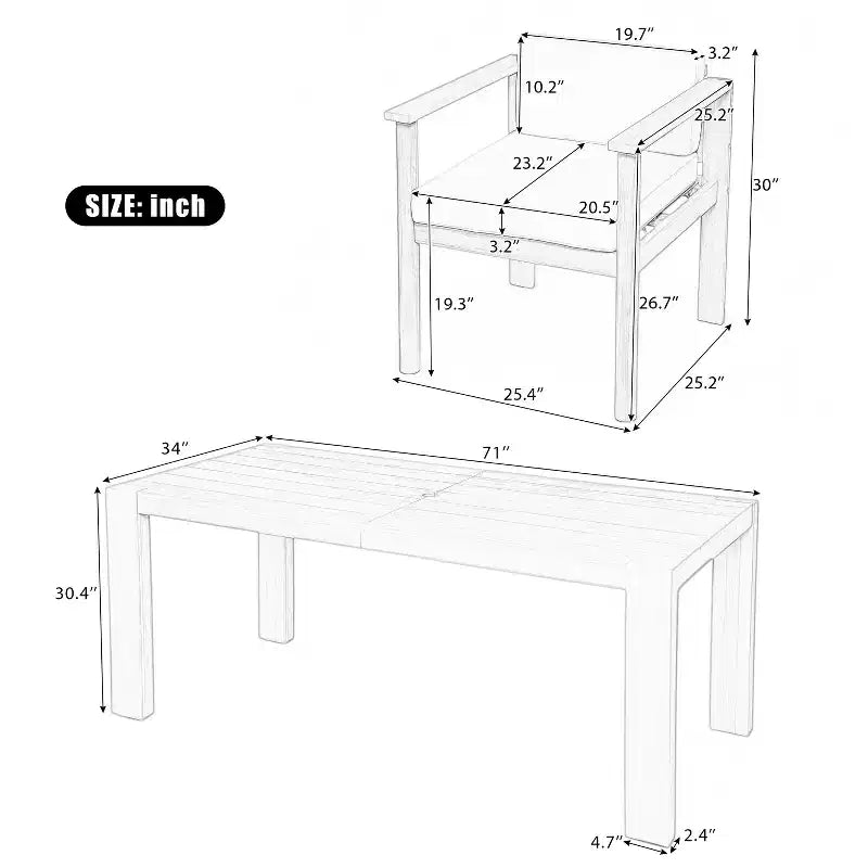 Polibi 7-Piece All-Weather Patio Dining Set