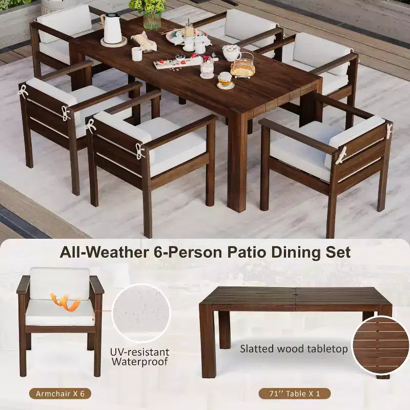 Polibi 7-Piece All-Weather Patio Dining Set