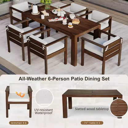 Polibi 7-Piece All-Weather Patio Dining Set