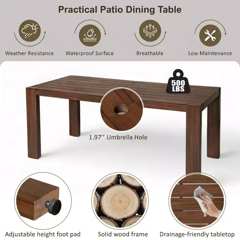 Polibi 7-Piece All-Weather Patio Dining Set