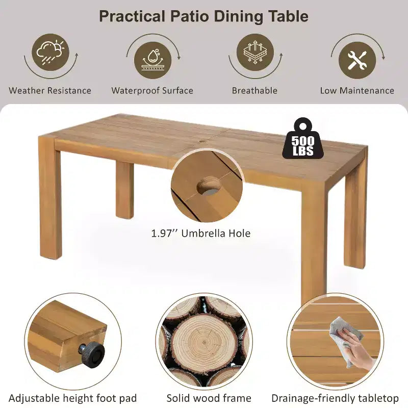 Polibi 7-Piece All-Weather Patio Dining Set