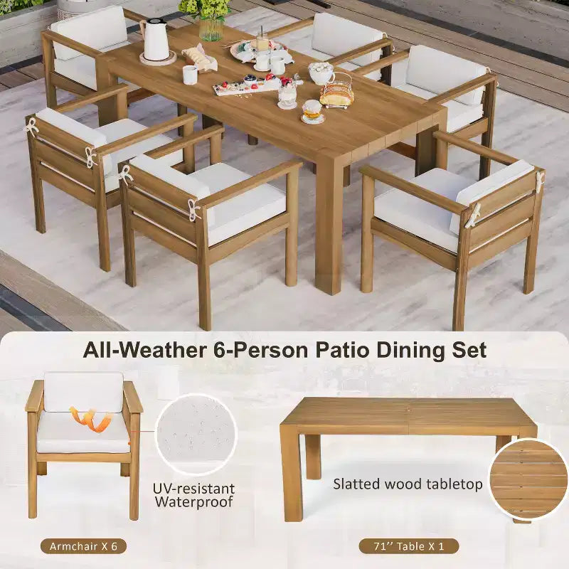 Polibi 7-Piece All-Weather Patio Dining Set