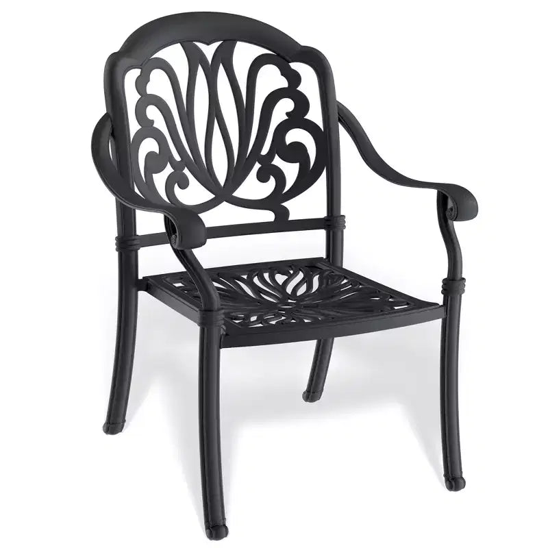 Ensemble de salle à manger rectangulaire 5 pièces en aluminium moulé pour terrasse, jardin, bord de piscine avec coussins