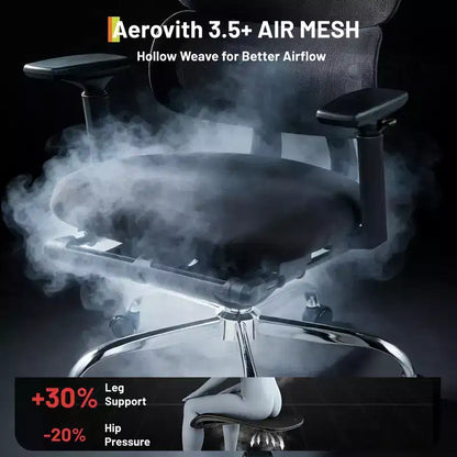 Chaise de bureau et de gaming ergonomique à dossier haut en maille, capacité de 180 kg, avec accoudoirs relevables, appui-tête, support lombaire et repose-pieds réglables, inclinable