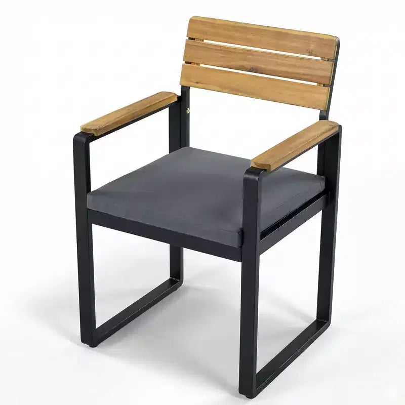 Ensemble de salle à manger GDFStudio Elvira Patio moderne 6 pièces en bois d'acacia avec table, 4 chaises rembourrées et banc