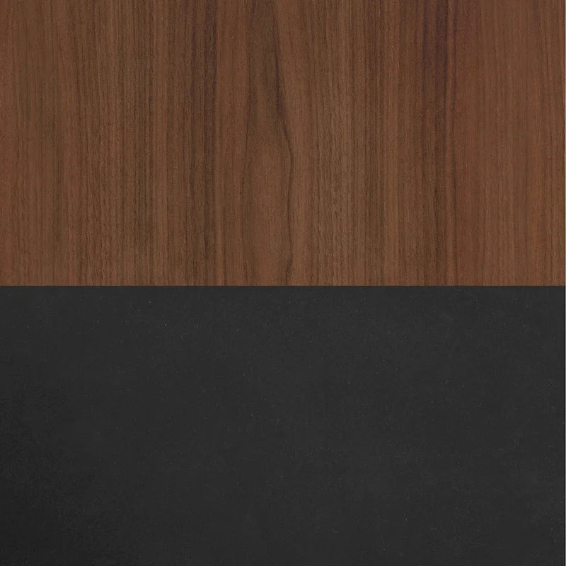 Bridgevine Home Aria 83 inch Fireplace TV Stand for TVs up to 95 inches, Minimal Assembly, Black and Walnut Finish