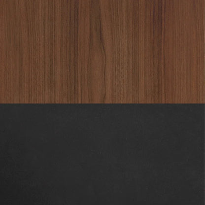 Bridgevine Home Aria 83 inch Fireplace TV Stand for TVs up to 95 inches, Minimal Assembly, Black and Walnut Finish