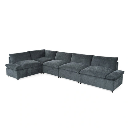 Christopher Knight Home - Harper 115 Modular Upholstery Sectional Sofa with Plush Cushions and Hidden Storage Compartments