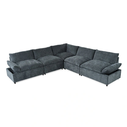 Christopher Knight Home - Harper 115 Modular Upholstery Sectional Sofa with Plush Cushions and Hidden Storage Compartments