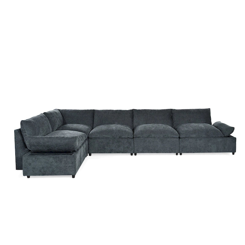 Christopher Knight Home - Harper 115 Modular Upholstery Sectional Sofa with Plush Cushions and Hidden Storage Compartments