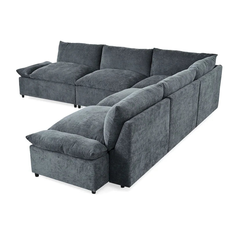 Christopher Knight Home - Harper 115 Modular Upholstery Sectional Sofa with Plush Cushions and Hidden Storage Compartments