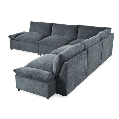 Christopher Knight Home - Harper 115 Modular Upholstery Sectional Sofa with Plush Cushions and Hidden Storage Compartments