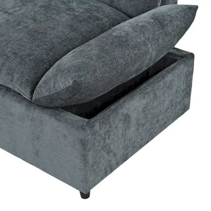 Christopher Knight Home - Harper 115 Modular Upholstery Sectional Sofa with Plush Cushions and Hidden Storage Compartments