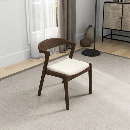 Solid Wood Cream Dining Chair (Set Of 2)