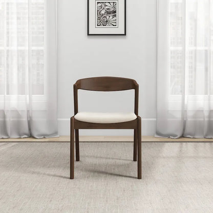 Solid Wood Cream Dining Chair (Set Of 2)