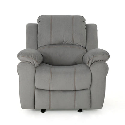 Roomfitters Manual Glider Recliner, Relaxing Recliner for Living Room, Bedroom, Grey
