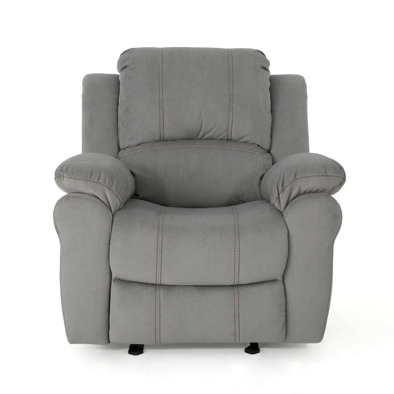 Roomfitters Manual Glider Recliner, Relaxing Recliner for Living Room, Bedroom, Grey
