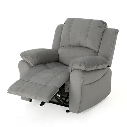 Roomfitters Manual Glider Recliner, Relaxing Recliner for Living Room, Bedroom, Grey