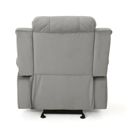 Roomfitters Manual Glider Recliner, Relaxing Recliner for Living Room, Bedroom, Grey