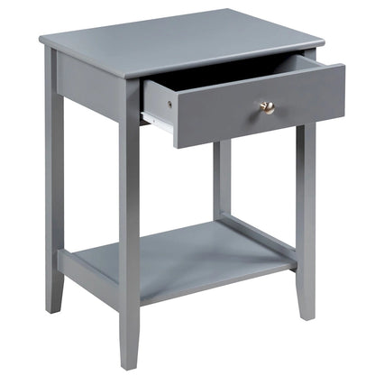 Costway Nightstand End Table Storage Display Bedroom Furniture Drawer