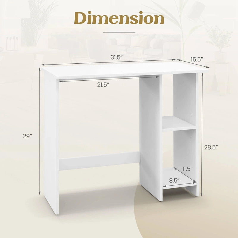 Costway Small Computer Desk with Storage Modern Writing Desk with