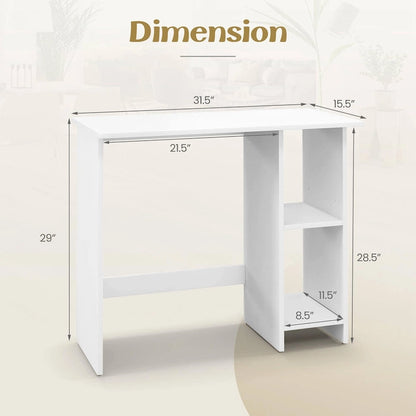 Costway Small Computer Desk with Storage Modern Writing Desk with