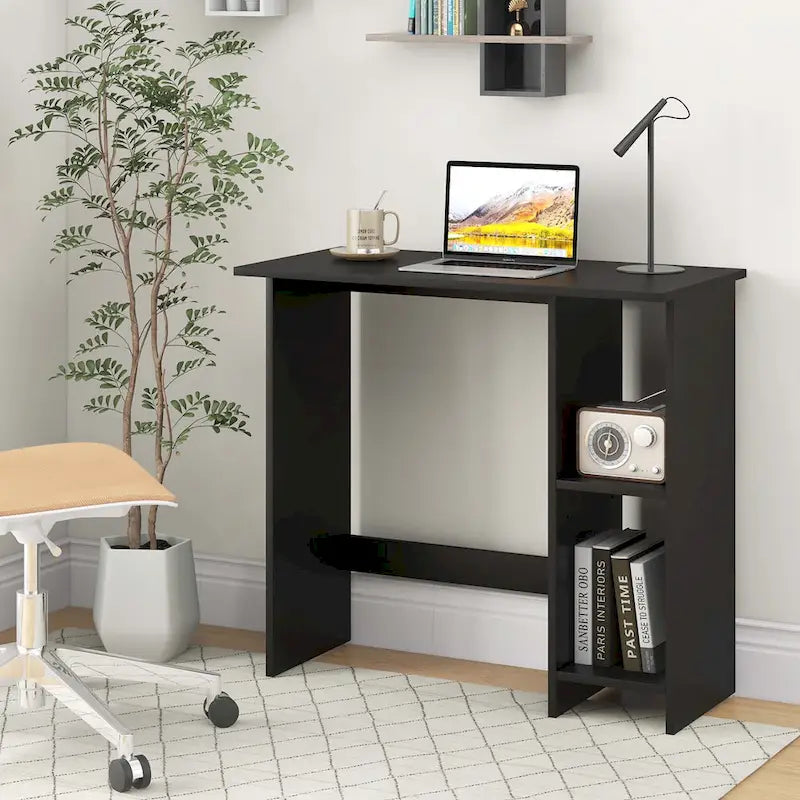 Costway Small Computer Desk with Storage Modern Writing Desk with