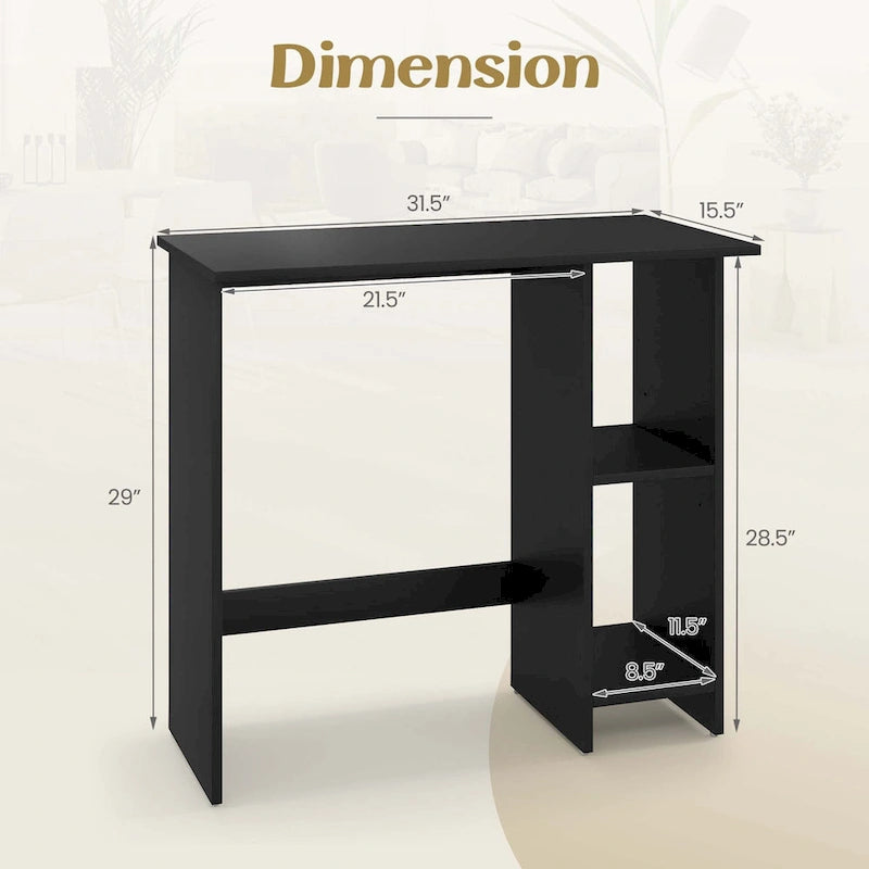 Costway Small Computer Desk with Storage Modern Writing Desk with