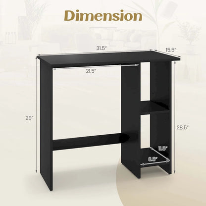 Costway Small Computer Desk with Storage Modern Writing Desk with