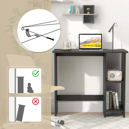 Costway Small Computer Desk with Storage Modern Writing Desk with