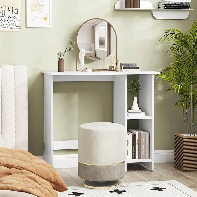 Costway Small Computer Desk with Storage Modern Writing Desk with