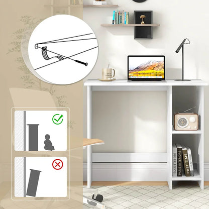 Costway Small Computer Desk with Storage Modern Writing Desk with