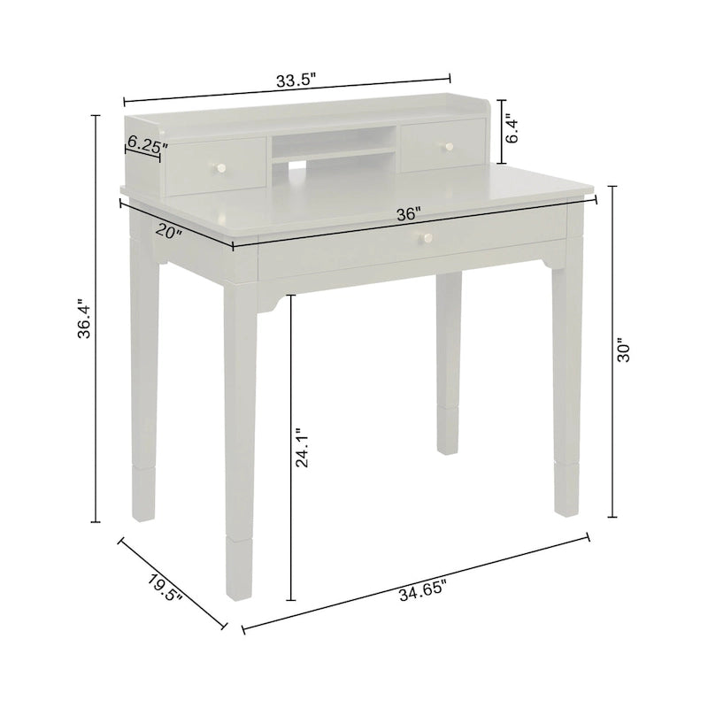 Lifestorey Keaton Desk with Hutch