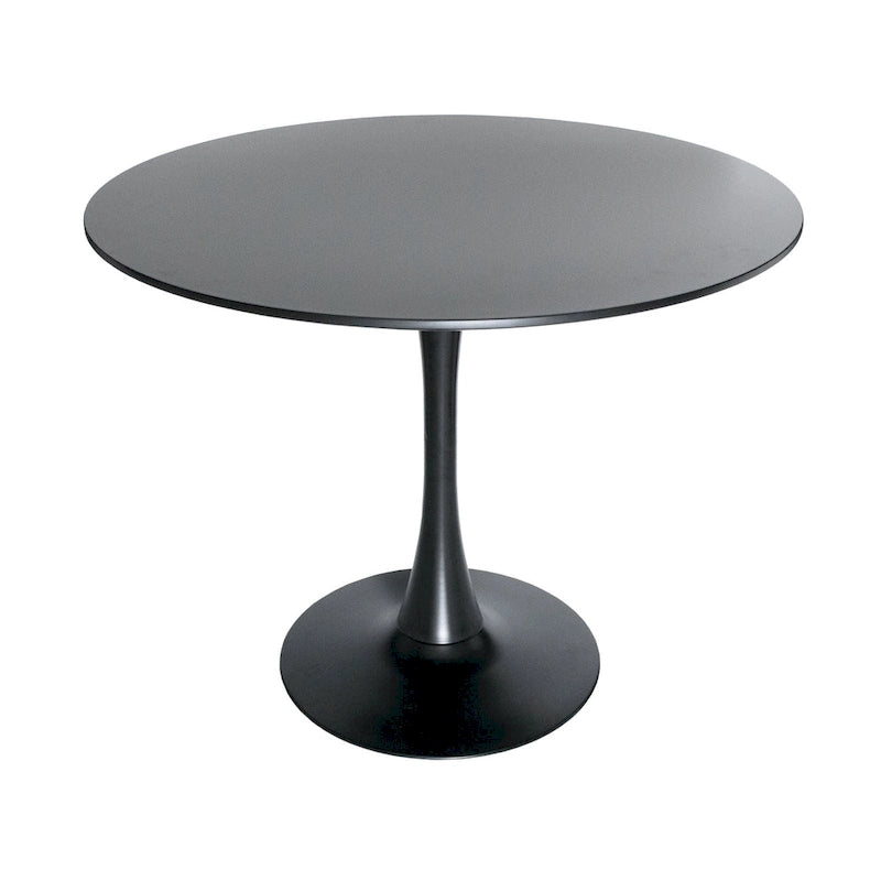 5-Piece Dining Set with 35 Round MDF Table and 4 ABS Plastic Side Chair with Gold Metal Legs