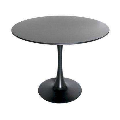 5-Piece Dining Set with 35 Round MDF Table and 4 ABS Plastic Side Chair with Gold Metal Legs
