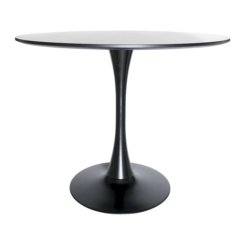 5-Piece Dining Set with 35 Round MDF Table and 4 ABS Plastic Side Chair with Gold Metal Legs