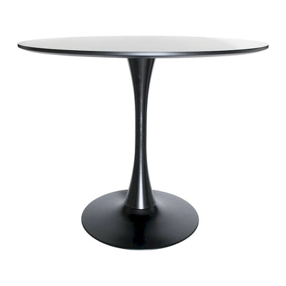 5-Piece Dining Set with 35 Round MDF Table and 4 ABS Plastic Side Chair with Gold Metal Legs