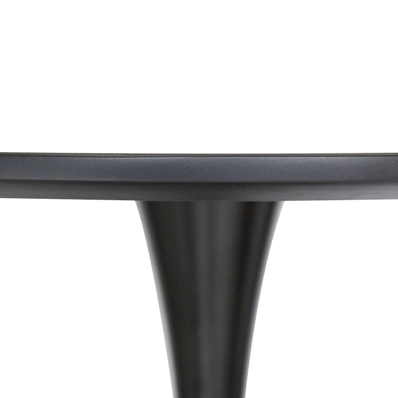 5-Piece Dining Set with 35 Round MDF Table and 4 ABS Plastic Side Chair with Gold Metal Legs