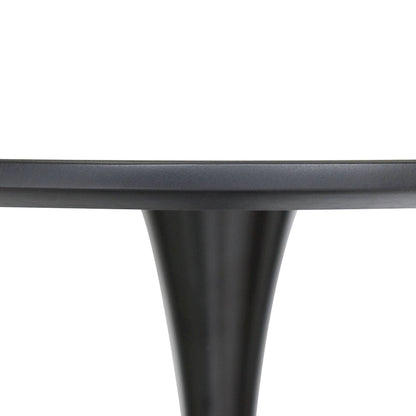5-Piece Dining Set with 35 Round MDF Table and 4 ABS Plastic Side Chair with Gold Metal Legs
