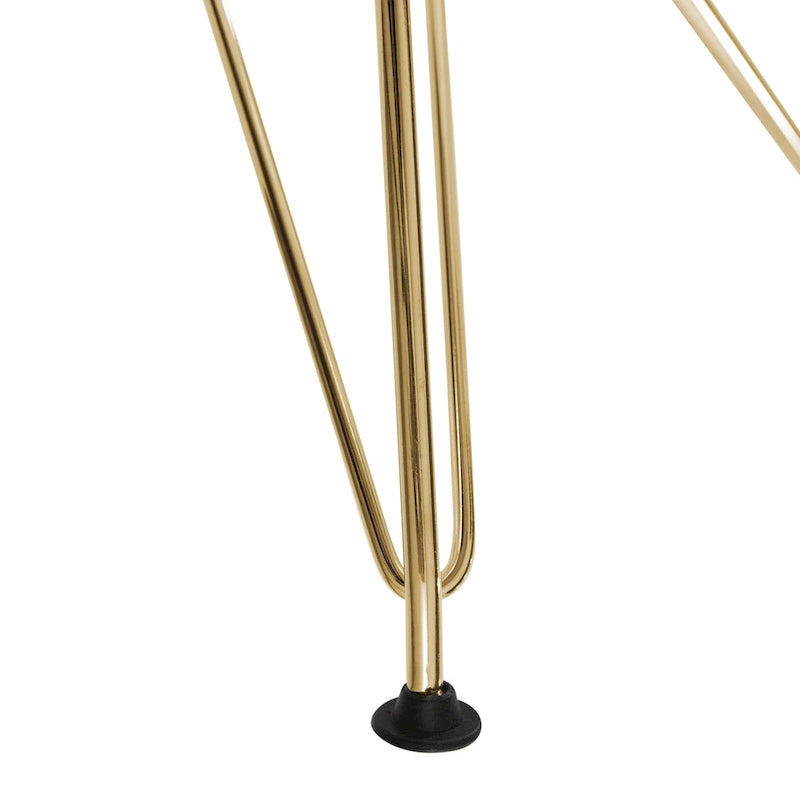5-Piece Dining Set with 35 Round MDF Table and 4 ABS Plastic Side Chair with Gold Metal Legs