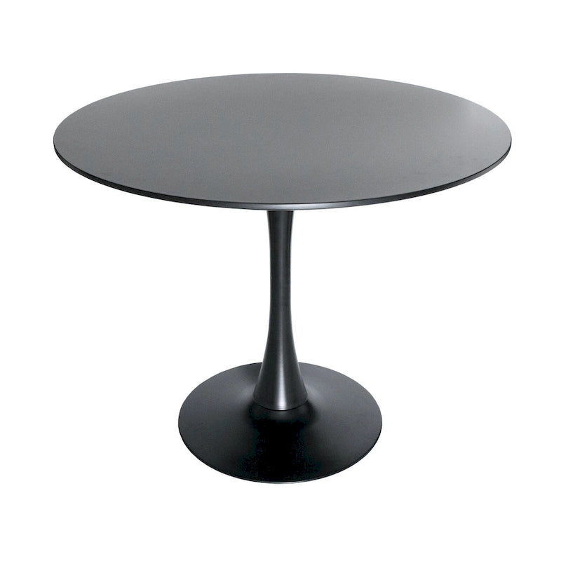 5-Piece Dining Set with 35 Round MDF Table and 4 ABS Plastic Side Chair with Gold Metal Legs