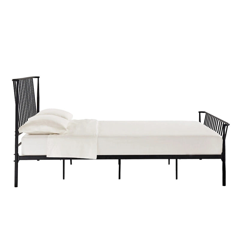 Bastrop Matte Black Finish Metal Queen Bed by iNSPIRE Q Modern