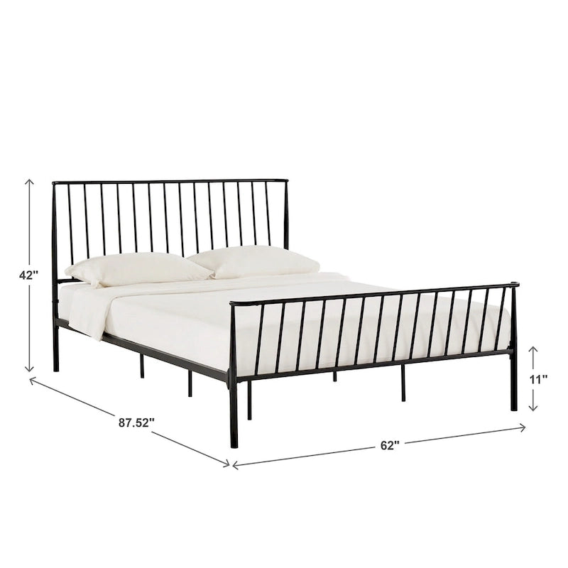 Bastrop Matte Black Finish Metal Queen Bed by iNSPIRE Q Modern