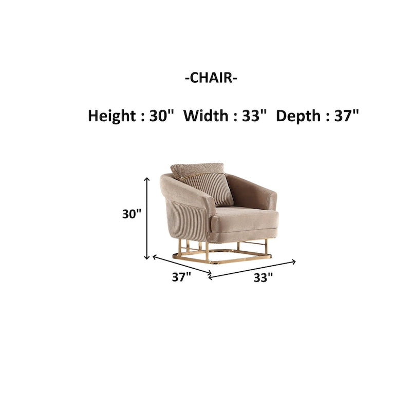 ActiveZen 4 Pieces Living Room Sets 1 Sofa 1 Loveseat 2 Chair