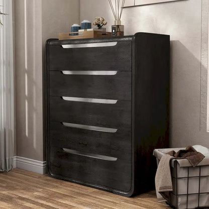 Modern Solid Wood 5-Drawer Chest