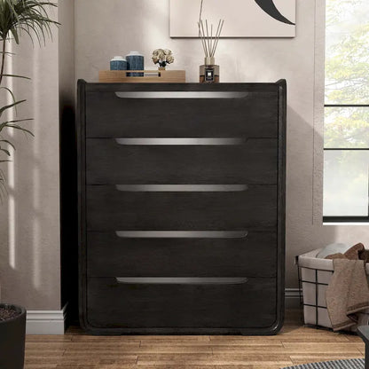 Modern Solid Wood 5-Drawer Chest