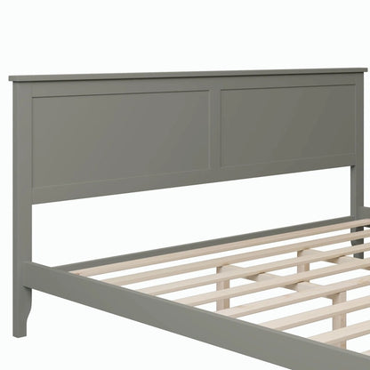 King Pine Platform Bed with Headboard & Slats