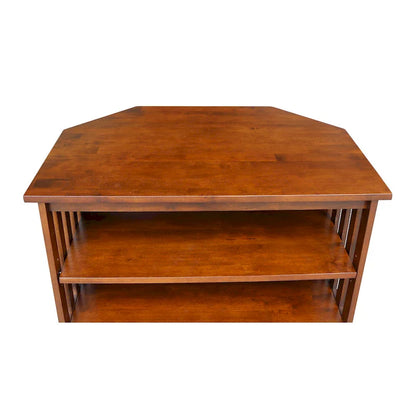 Meuble TV d'angle en bois massif de style Mission