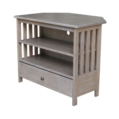 Meuble TV d'angle en bois massif de style Mission